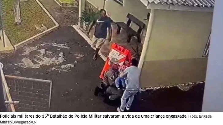 Bebê engasgado é salvo por policiais militares em Canoas