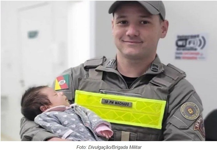 Policial da Brigada Militar salva bebê de engasgamento