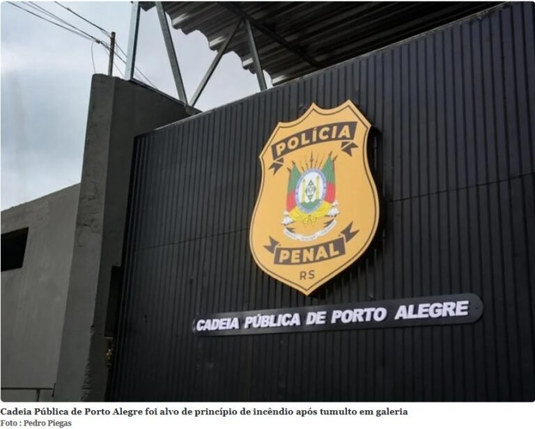 Presos incendeiam colchões, quebram porta e ferem policial penal na Cadeia Pública de Porto Alegre