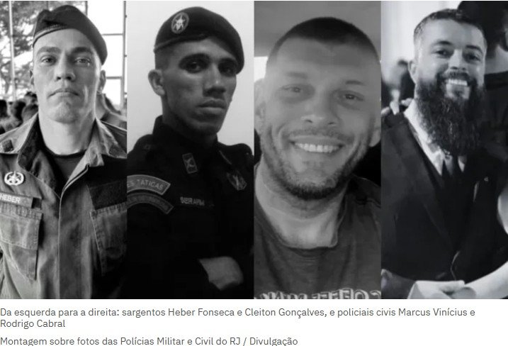 Quem são os policiais mortos da operação no Rio de Janeiro