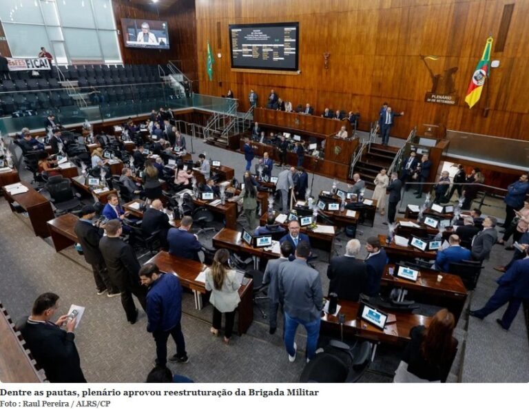 Reestruturação da BM é aprovada na última sessão de 2025 na Assembleia do RS