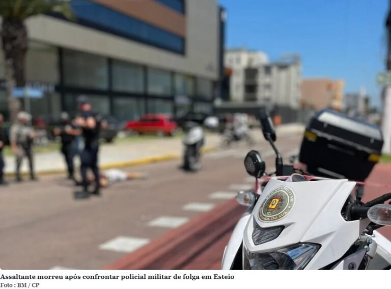 Criminoso morre e outro fica ferido após tentativa de assalto seguida de confronto com PM de folga em Esteio